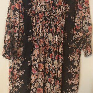 American Rag Women's Flower Top/Blouse Long Sleeves Size L